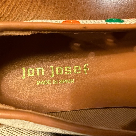NWOT Jon Josef Tan Flat Loafers w/ multicolor Grommets Size 9.5 MSRP $225 - Picture 10 of 13